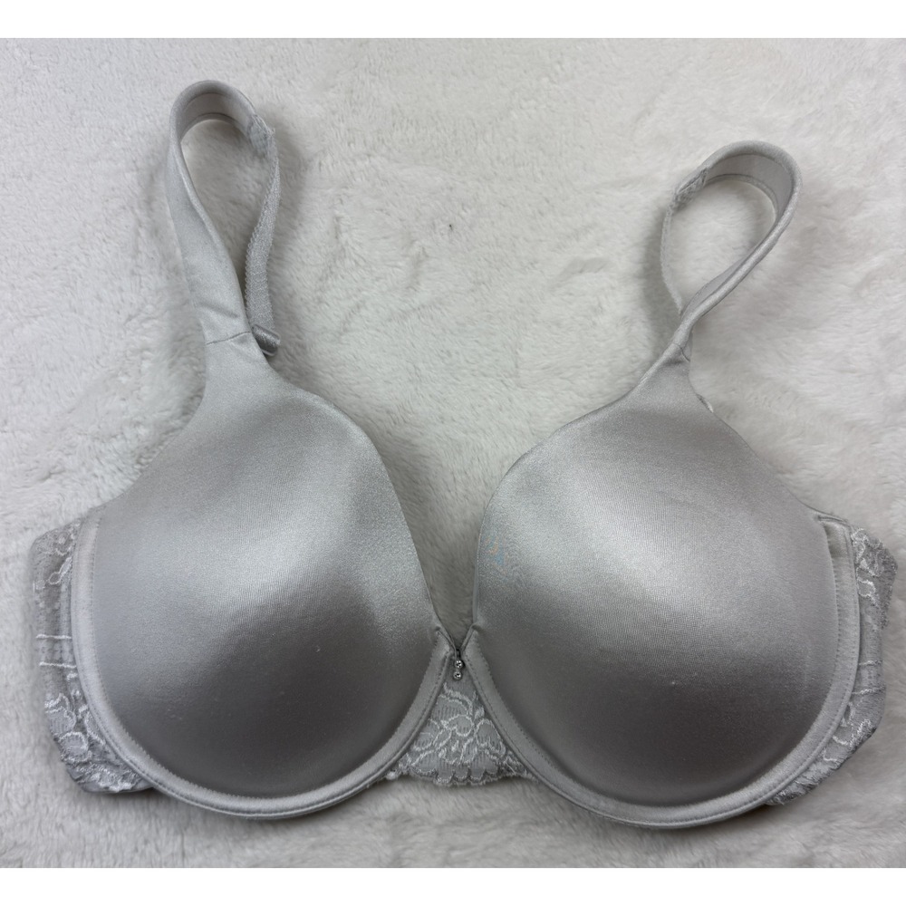 Vanity Fair 75371 Silver Gray Lace Underwire Molded Cup Bra 36D